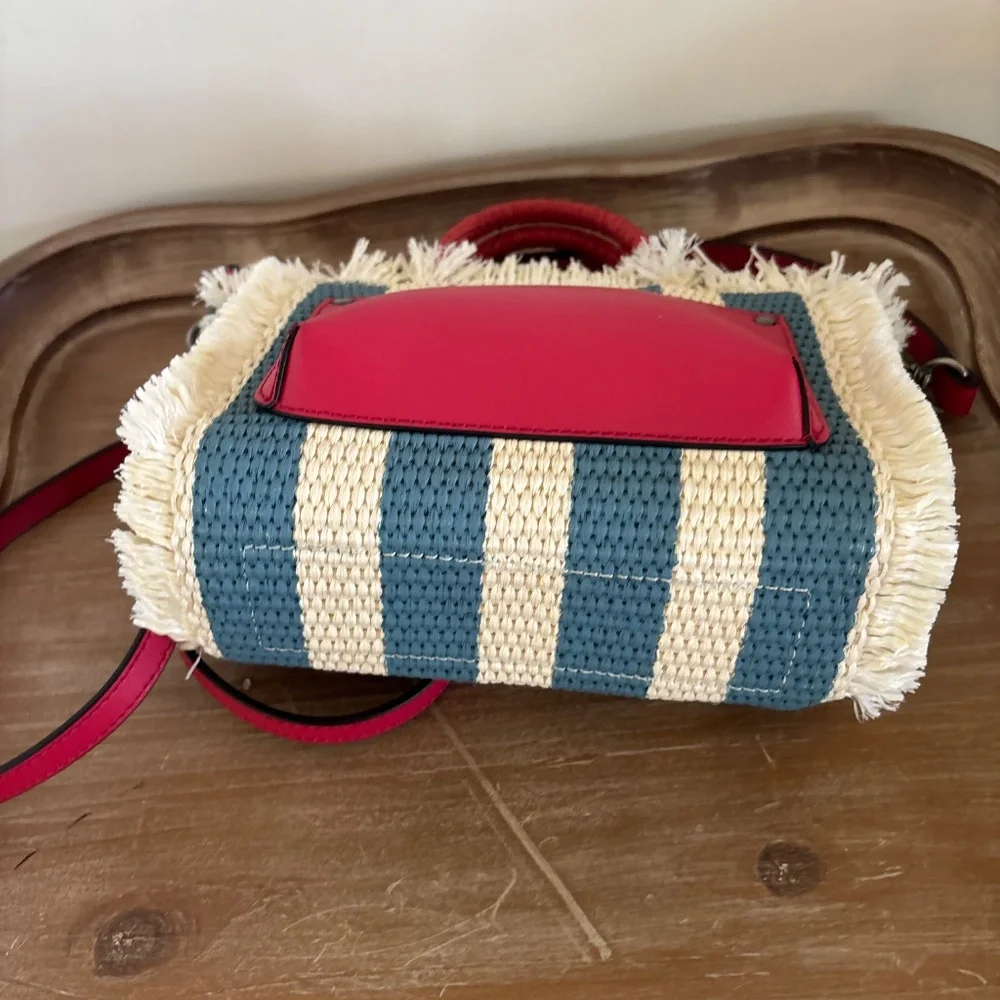 Patricia Nash Sailing Around Greek Isles Straw Tote Bag NWT - Picture 6 of 6